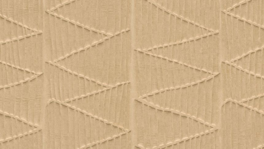 Vliesová textilní 3D tapeta na zeď, béžová, geometrický vzor, pruhy, 23431, Memphis, Arte