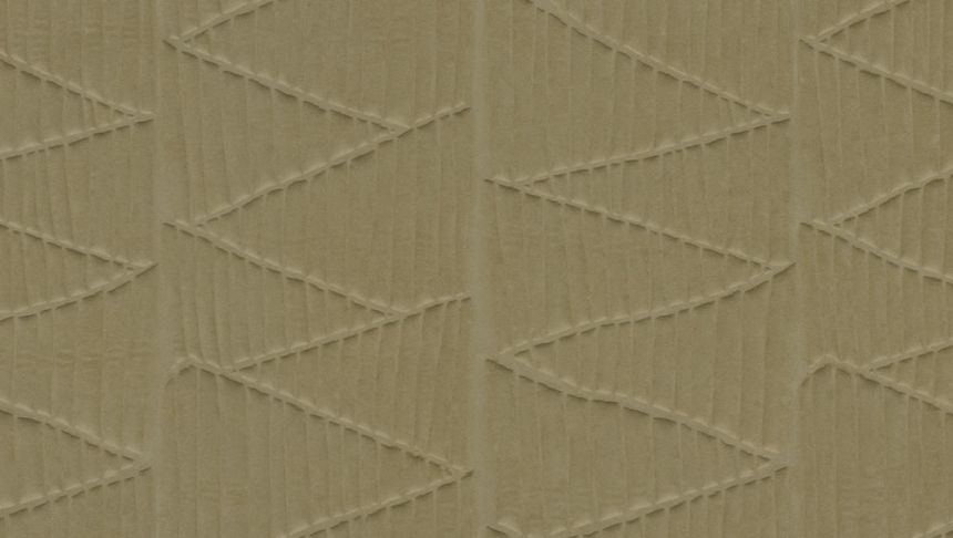Vliesová textilní 3D tapeta na zeď, khaki, geometrický vzor, pruhy, 23432, Memphis, Arte