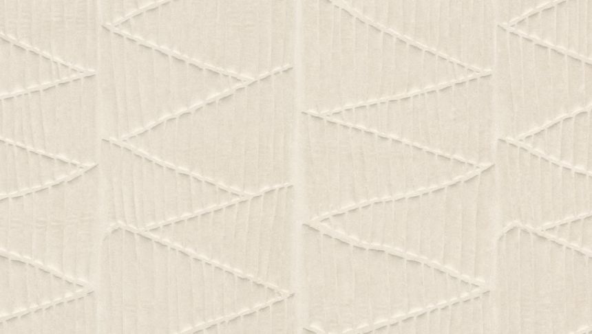 Vliesová textilní 3D tapeta na zeď, krémová, geometrický vzor, pruhy, 23433, Memphis, Arte