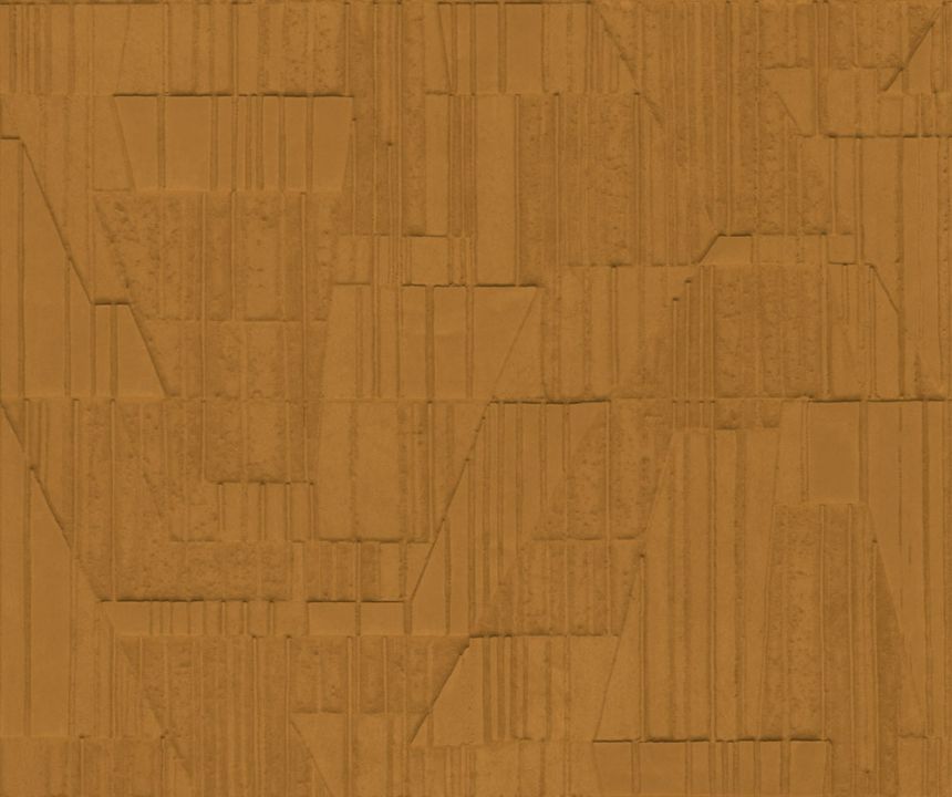 Vliesová textilní 3D tapeta na zeď, oranžovo-hnědá, geometrický vzor, 23442, Memphis, Arte