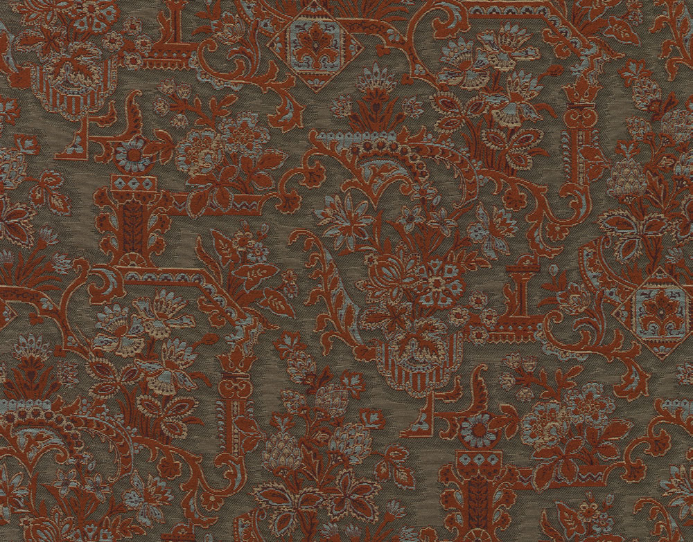 Vliesová tapeta na zeď, červená, hnědá, brokátový vzor, 97840, Les Tapisseries, Arte