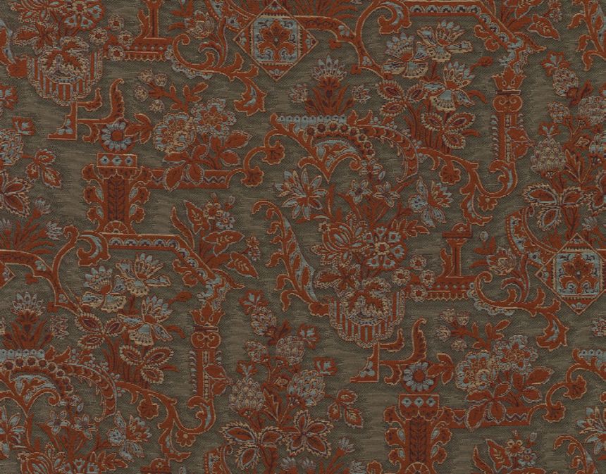 Vliesová tapeta na zeď, červená, hnědá, brokátový vzor, 97840, Les Tapisseries, Arte