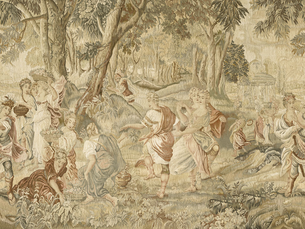 Vliesová obrazová tapeta na zeď, okrová, hnědá, květiny, stromy, 97881, Les Tapisseries, Arte