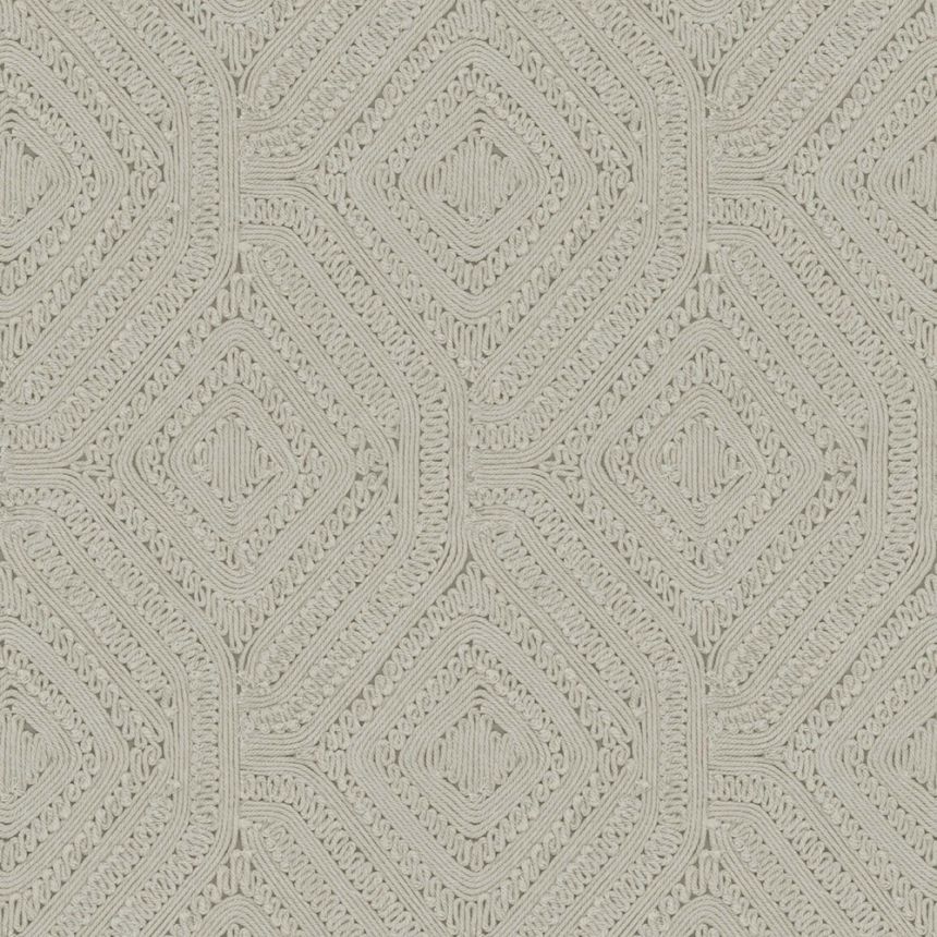 Geometrická vliesová tapeta na zeď, béžová, hnědá, imitace pleteniny, 140086, Abigail Ahern vol.1