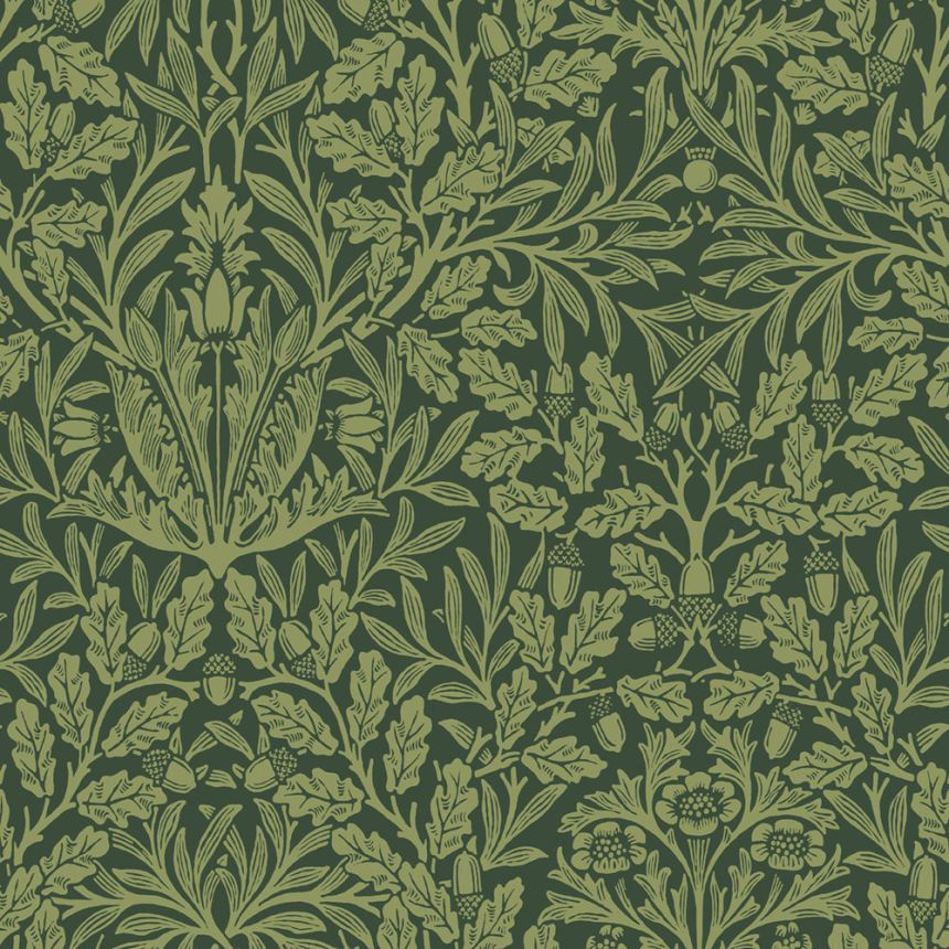 Vliesová tapeta na zeď, zelená, květiny, listy, 140490, William Morris at Home vol. 2