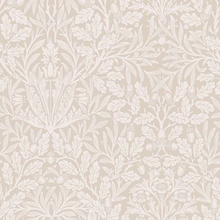 Vliesová tapeta na zeď, béžová, květiny, listy, 140491, William Morris at Home vol. 2