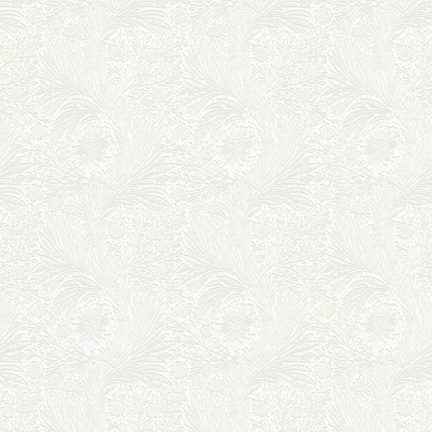 Vliesová tapeta na zeď, bílá, květiny, listy, 142102, William Morris at Home vol. 2
