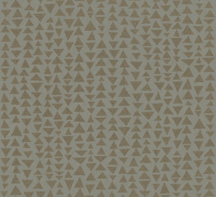 Vliesová tapeta na zeď, zlato-šedá, trojúhelníky, 32021, Grains & Plains, Marburg
