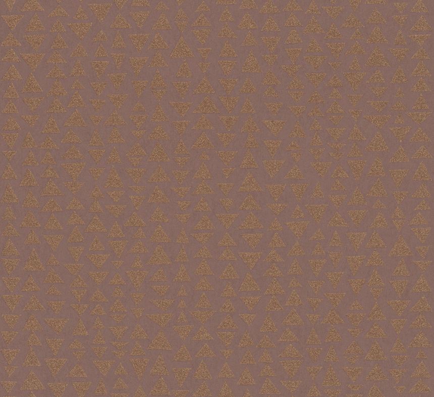 Vliesová tapeta na zeď, hnědo-bronzová, trojúhelníky, 32023, Grains & Plains, Marburg