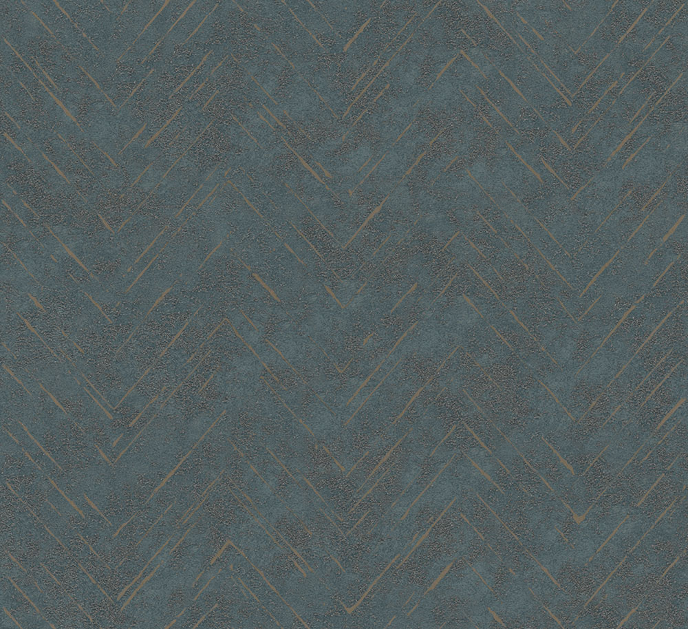Vliesová tapeta na zeď, petrolejová, zlatý cik cak vzor, 32038, Grains & Plains, Marburg
