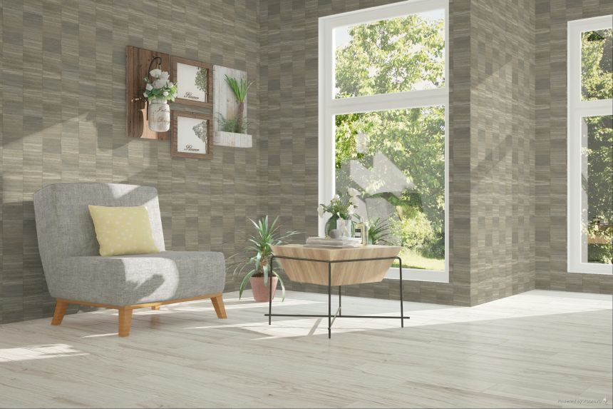 Geometrická vliesová tapeta na zeď, béžovo-hnědá, pruhy, SY27531, Serenity, Decoprint