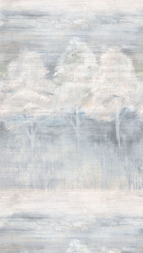 Vliesová obrazová tapeta na zeď, šedá, modrá, stromy, SYD27590, Serenity, Decoprint
