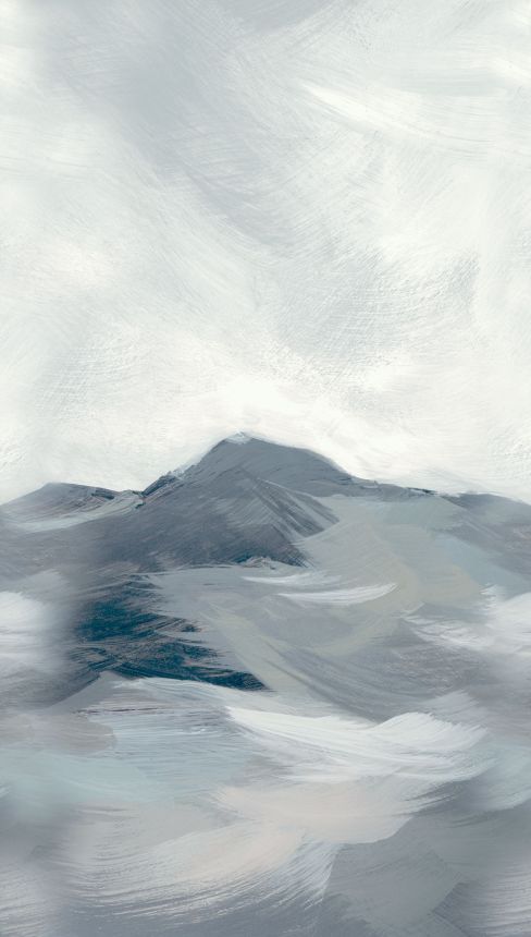 Vliesová obrazová tapeta na zeď, šedá, bílá, horská krajina, SYD27593, Serenity, Decoprint