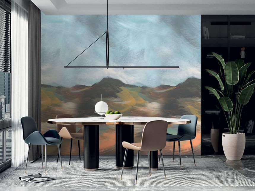 Vliesová obrazová tapeta na zeď, zelená, modrá, horská krajina, SYD27594, Serenity, Decoprint