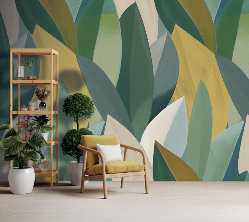 Vliesová obrazová tapeta na zeď, zelená, listy, SYD27596, Serenity, Decoprint