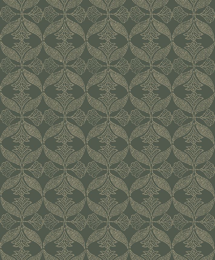 Zámecká vliesová tapeta na zeď, zelená, zlatá, květiny, AN28231, Antibes, Decoprint