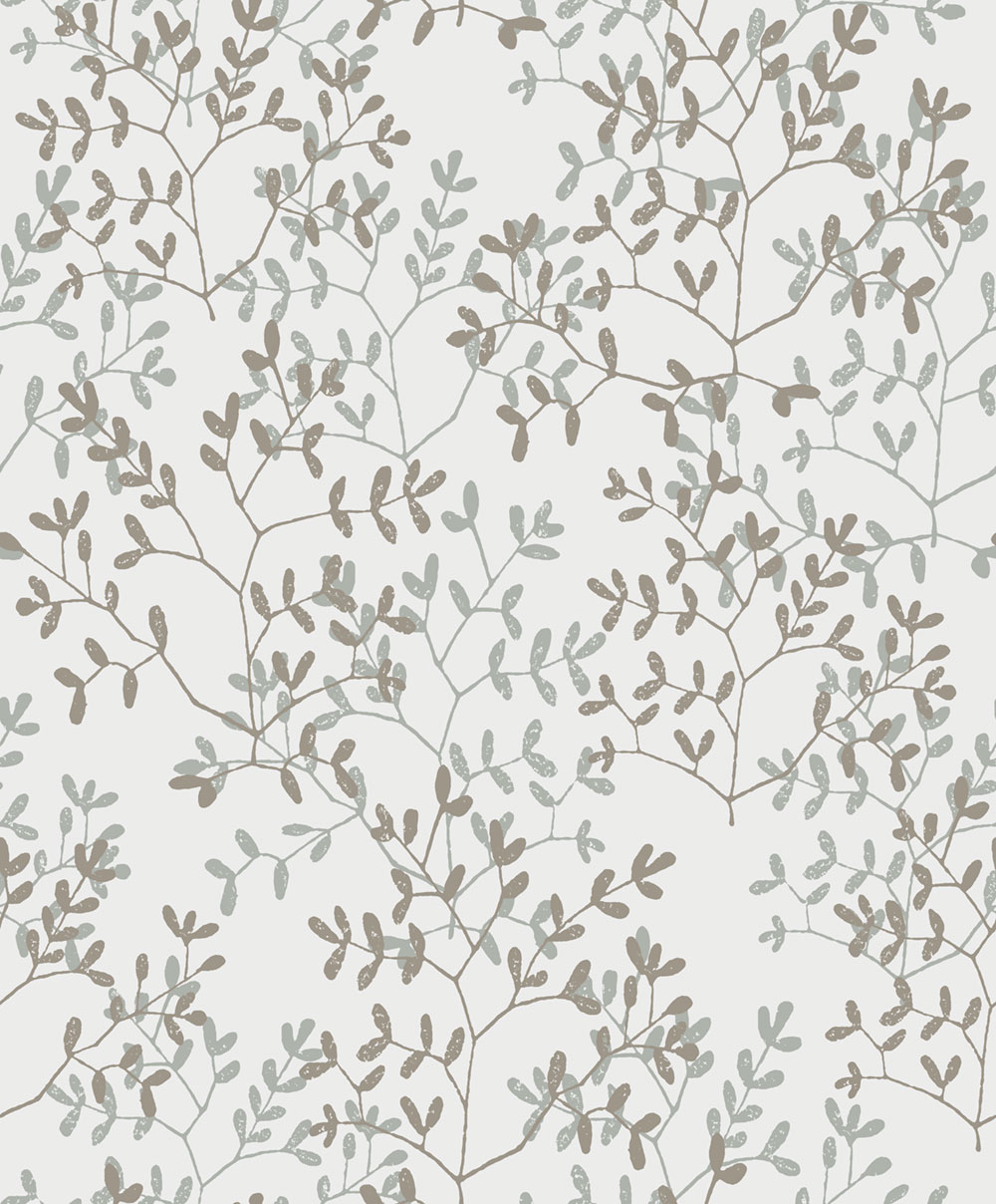 Vliesová tapeta na zeď, hnědá, šedá, větvičky, listy, AN28250, Antibes, Decoprint