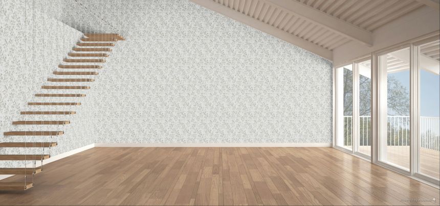Vliesová tapeta na zeď, hnědá, šedá, větvičky, listy, AN28250, Antibes, Decoprint