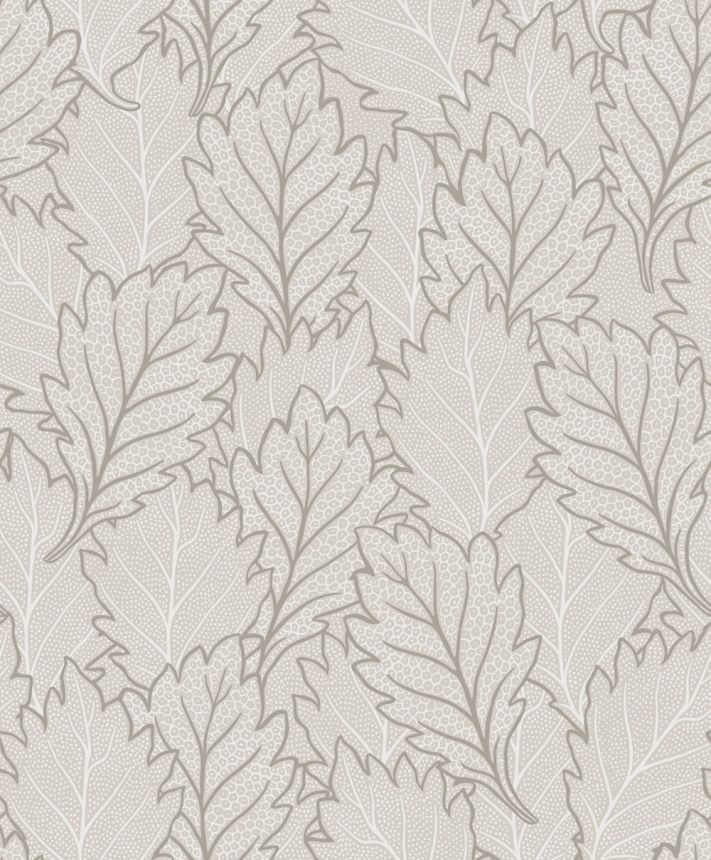 Vliesová tapeta na zeď, béžová, zlatá, listy, puntíky, AN28260, Antibes, Decoprint