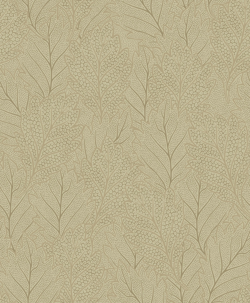 Vliesová tapeta na zeď, okrová, zlatá, listy, puntíky, AN28261, Antibes, Decoprint