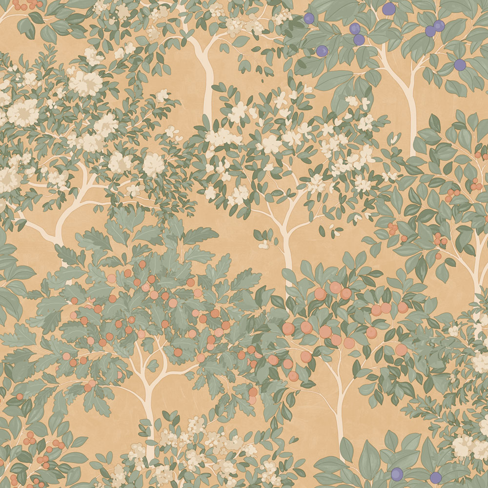 Vliesová tapeta na zeď, oranžová, kvetoucí stromy, M87305, Flora, Ugépa