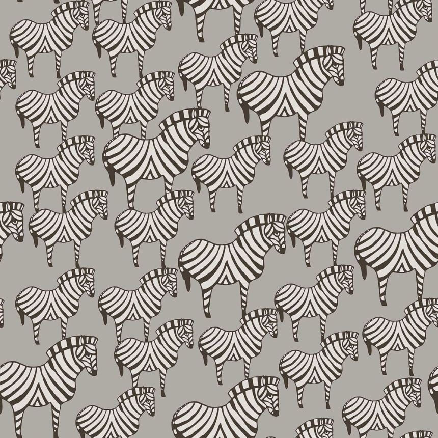 Světle šedá vliesová tapeta na zeď, zebry, 1380, Scandinavian Designers, Borastapeter