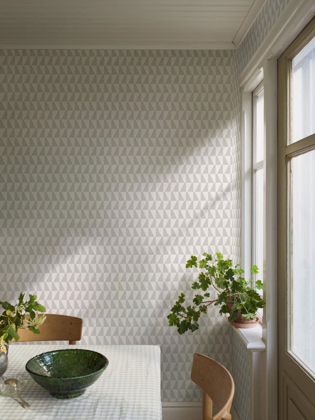 Geometrická vliesová tapeta na zeď, šedá, bílá, 1778, Scandinavian Designers, Borastapeter