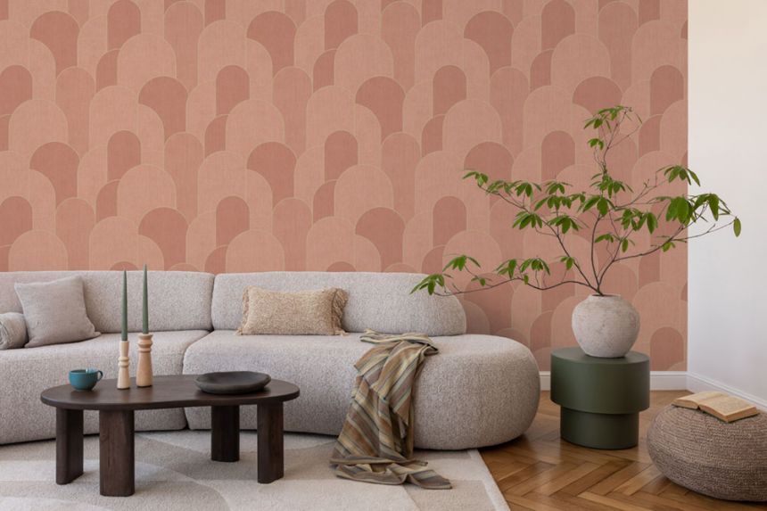 Geometrická vliesová tapeta na zeď,červená, zlatá, M99705, Concept, Ugépa