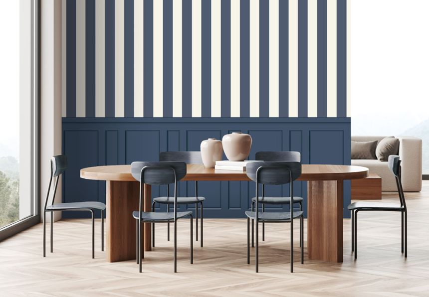 Vliesová tapeta na zeď, námořnická modrá, imitace kazetového obkladu, N05301D, Concept, Ugépa