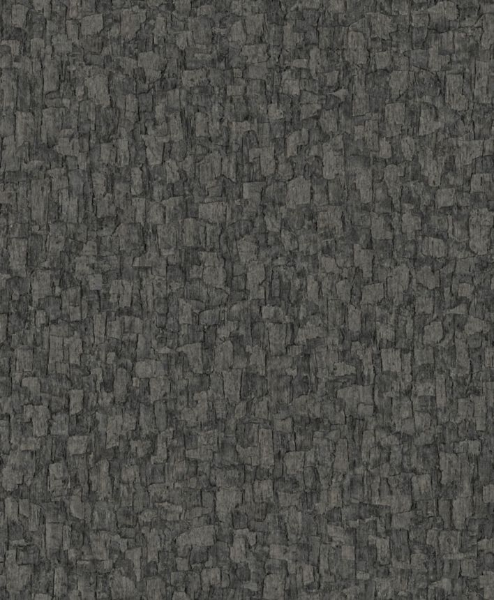 Vliesová tapeta na zeď, šedo-černá, imitace kůry stromů, SF1007, Surfaces, Grandeco