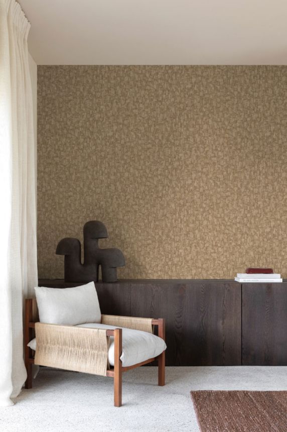 Vliesová tapeta na zeď, světle hnědá, imitace kůry stromů, SF1027, Surfaces, Grandeco