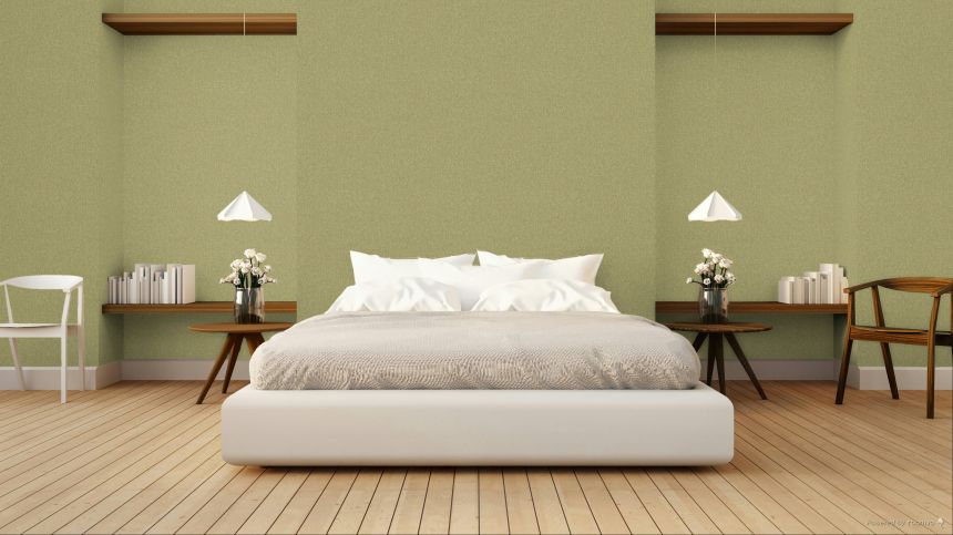Vliesová tapeta na zeď, žluto-zelená, šedá, imitace žíhané látky, SF1105, Surfaces, Grandeco