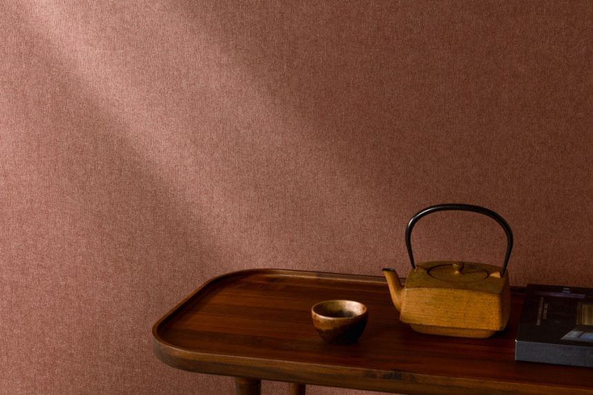 Vliesová tapeta na zeď, hnědo-červená, zlatá, imitace hrubé látky, SF1221, Surfaces, Grandeco