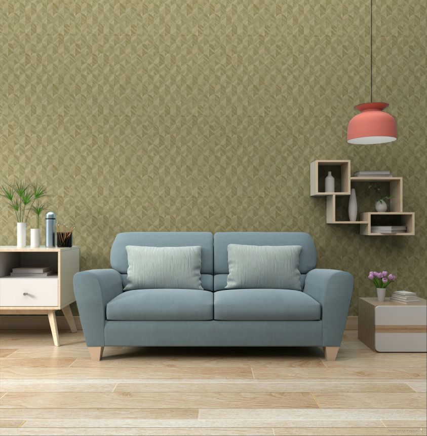 Vliesová tapeta na zeď, mechová zelená, grafická, SF3205, Surfaces, Grandeco