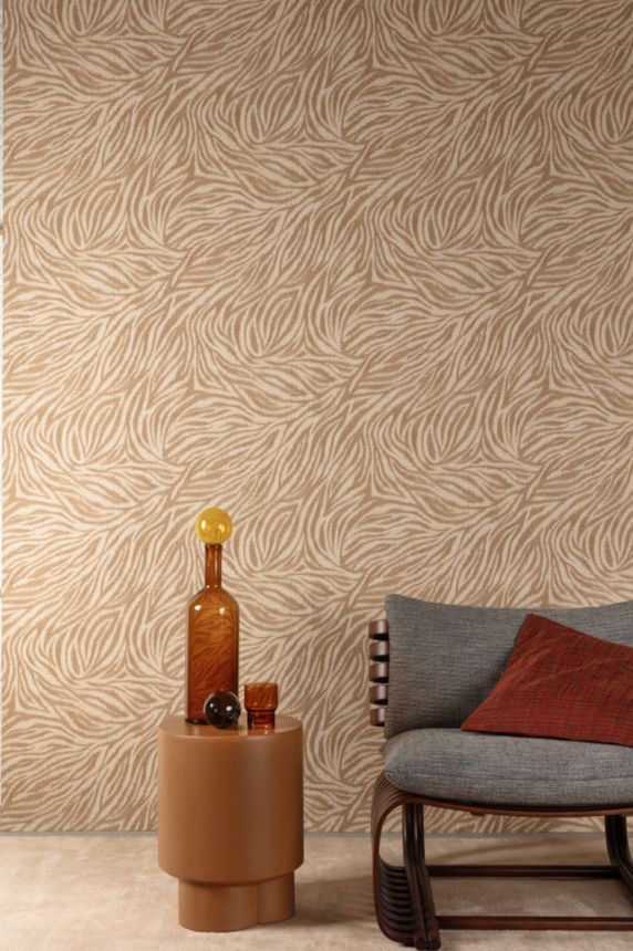 Vliesová tapeta na zeď, oranžovo-hnědá, imitace látky, A84104, Structured Walls, Grandeco