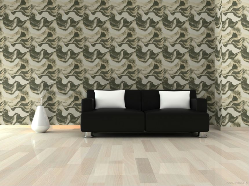 Vliesová tapeta na zeď, zelená, krémová, imitace mramoru, A85102, Structured Walls, Grandeco