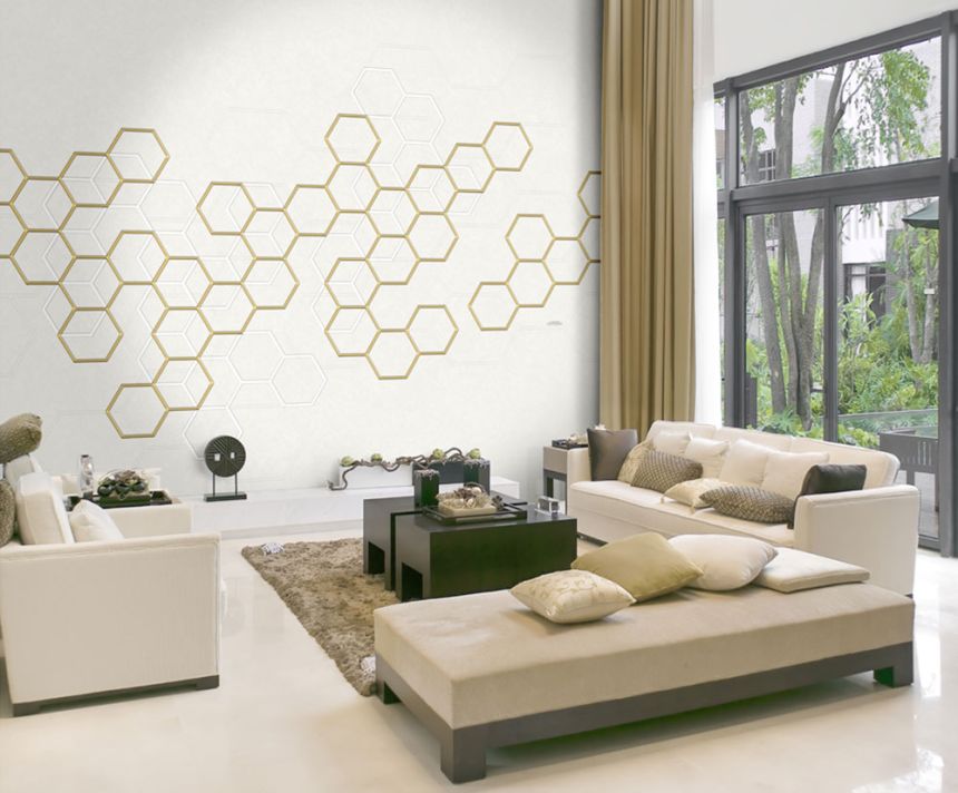 Luxusní geometrická obrazová tapeta s hexagony Z90070, 330 x 300 cm, Automobili Lamborghini 2, Zambaiti Parati