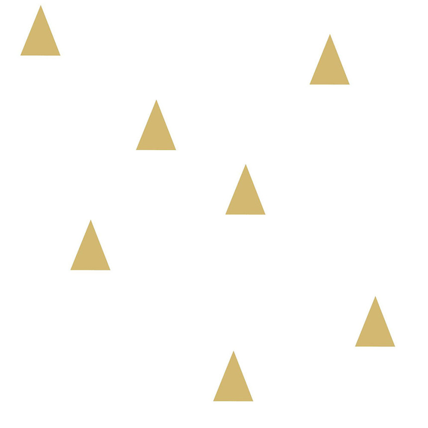 Bílá vliesová tapeta se zlatými trojúhelníky 138943, Little Bandits, Black & White, Esta