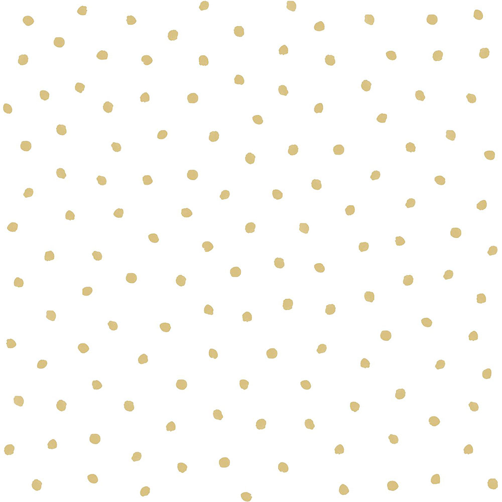 Bílá vliesová tapeta se zlatými puntíky 138937, Little Bandits, Black & White, Esta