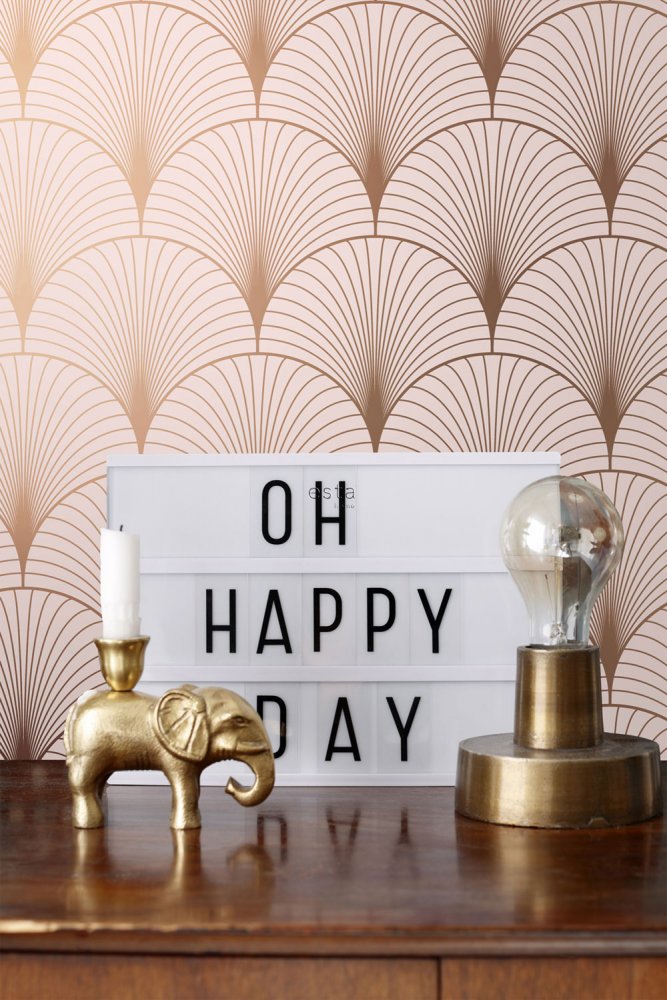 Růžová geometrická vliesová tapeta 139229, Art Deco, Esta