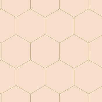 Béžová vliesová tapeta, geometrický vzor hexagony 139226, Art Deco, Esta