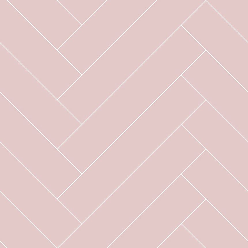 Růžová vliesová tapeta s parketovým vzorem 139220, Art Deco, Esta