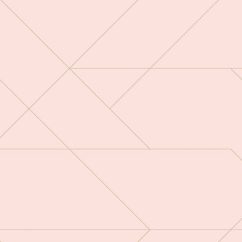 Růžová vliesová tapeta s geometrickými liniemi 139211, Art Deco, Esta