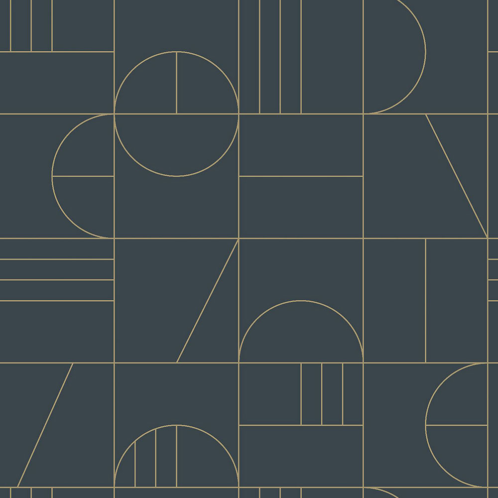 Modrá vliesová tapeta na zeď, geometrický vzor 139210, Art Deco, Est