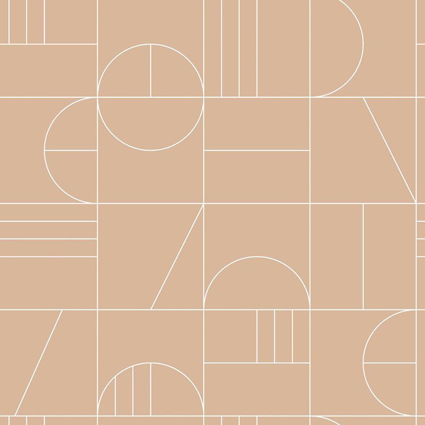 Hnědá vliesová tapeta na zeď, geometrický vzor 139208, Art Deco, Est