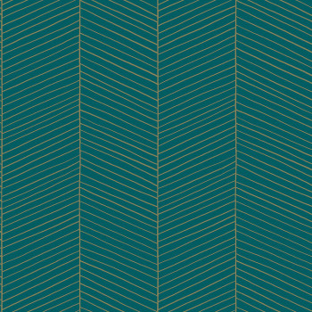 Tyrkysová vliesová tapeta s pruhy, proužky 139200, Art Deco, Esta