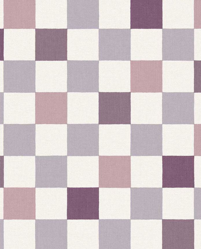 Vliesová tapeta na zeď, fialová, růžová, imitace kostkované látky, 363148, Tiny Treasures, Eijffinger