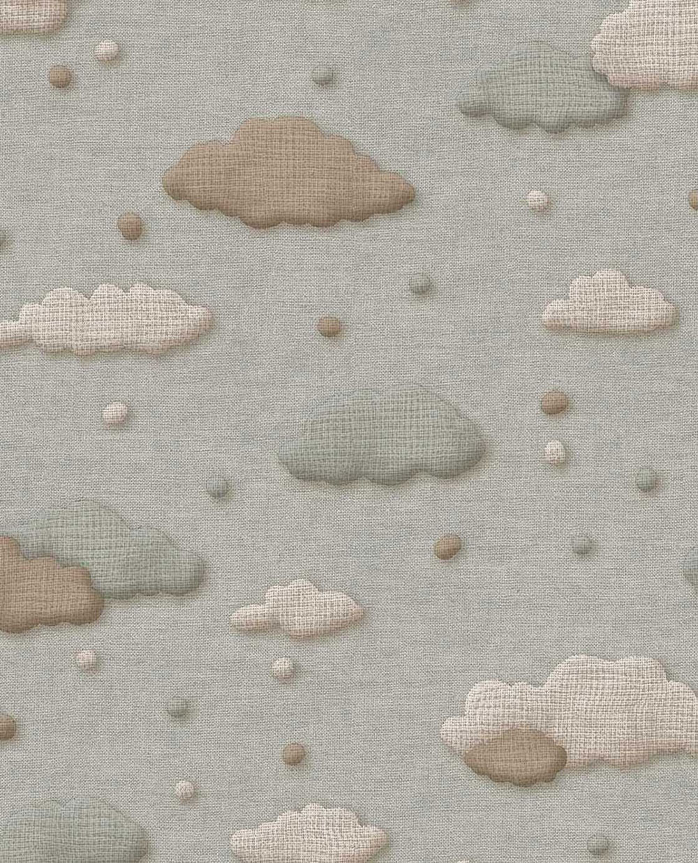 Dětská vliesová tapeta na zeď, šedá, mraky, puntíky, 363161, Tiny Treasures, Eijffinger