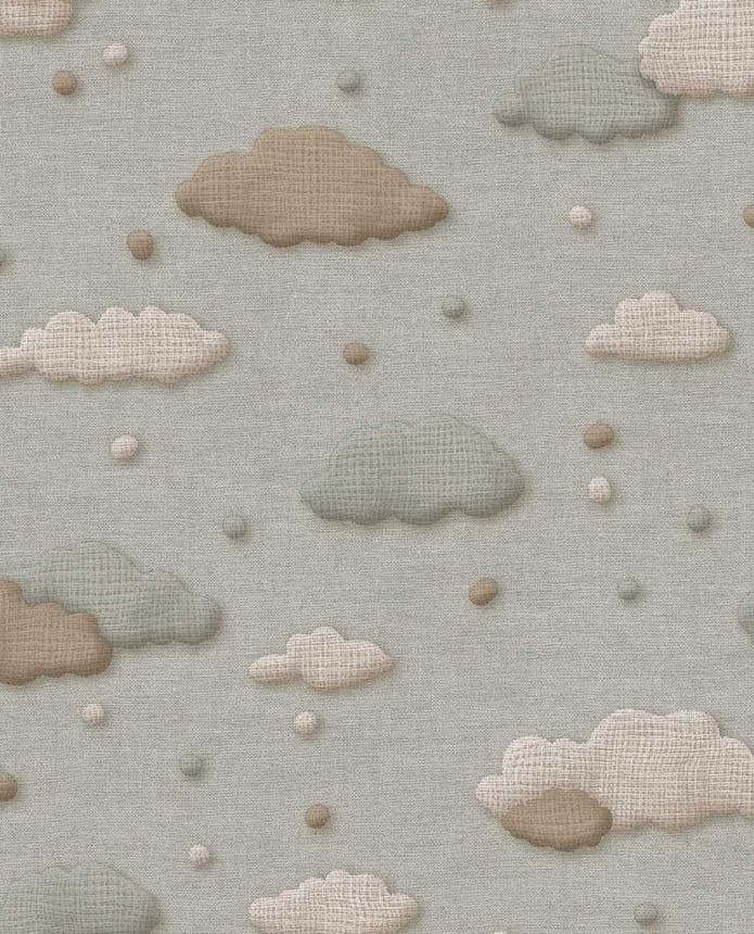 Dětská vliesová tapeta na zeď, šedá, mraky, puntíky, 363161, Tiny Treasures, Eijffinger