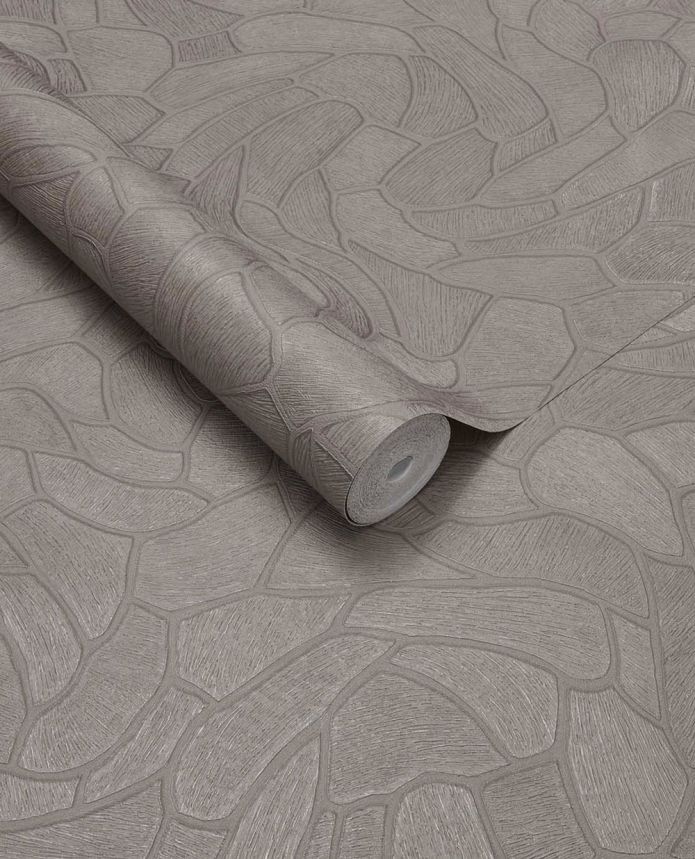 Geometrická vliesová tapeta na zeď, šedo-hnědá, kámen, 363216, Calm Crafted, Eijffinger